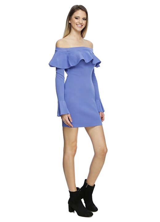 Endless Rose Viskoz 60 Cm Mavi Kadın Elbise 3