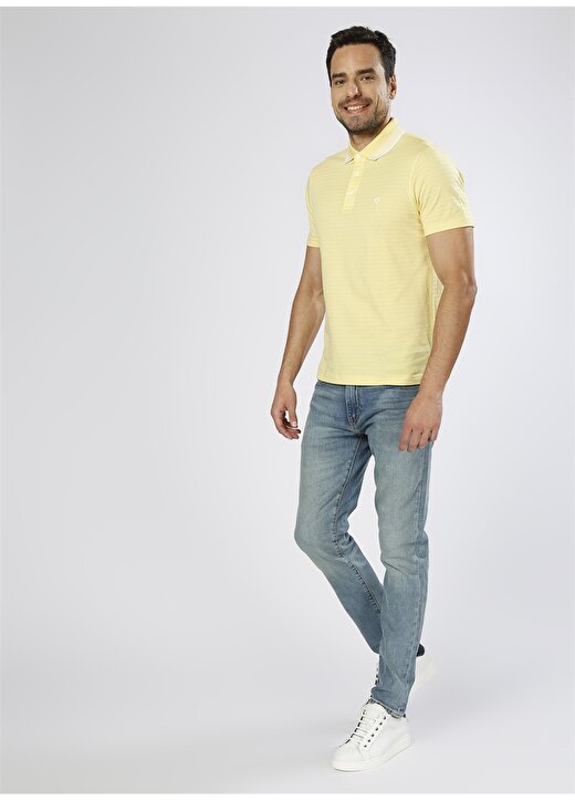 Cotton Bar Çizgili Sarı T-Shirt 2