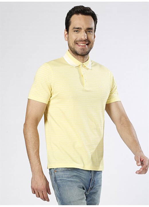 Cotton Bar Çizgili Sarı T-Shirt 3