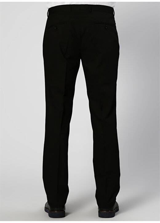 Cotton Bar Kumaş Boru Paça Siyah Klasik Pantolon 4