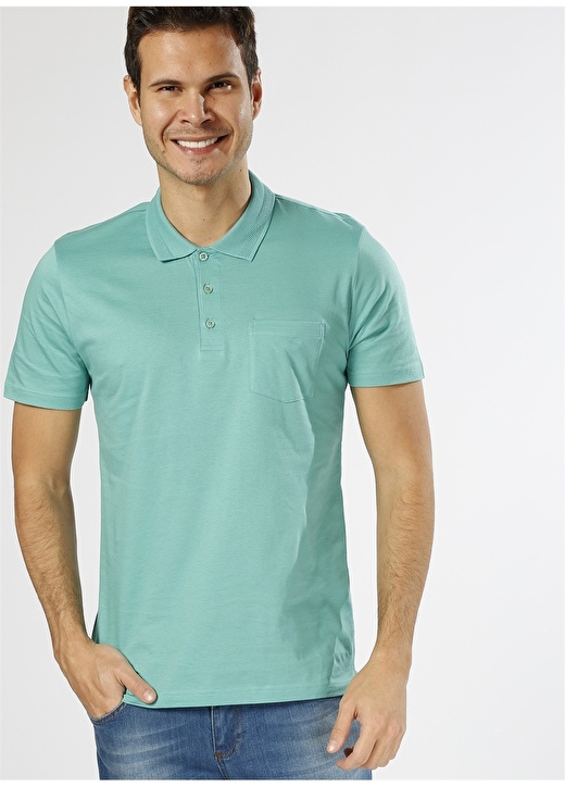 Cotton Bar Polo Yaka Yeşil T-Shirt 1