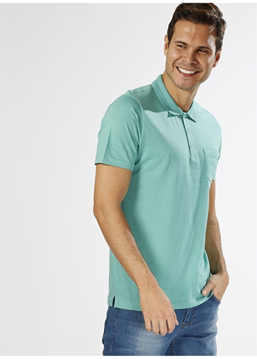 Cotton Bar Polo Yaka Yeşil T-Shirt 3