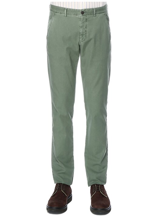 North Of Navy Yeşil Boru Paça Armürlü Klasik Pantolon 2