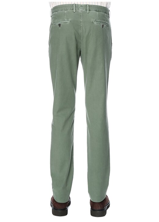 North Of Navy Yeşil Boru Paça Armürlü Klasik Pantolon 4