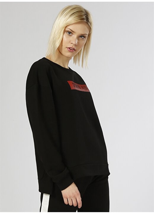 T-Box Yazılı Siyah Sweatshirt 4