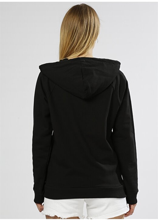 T-Box Kadın Kapüşonlu Siyah Sweatshirt 4