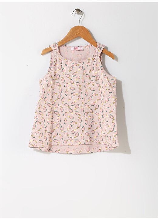 Pink&Orange Kız Çocuk Dondurma Desenli Lila T-Shirt 1