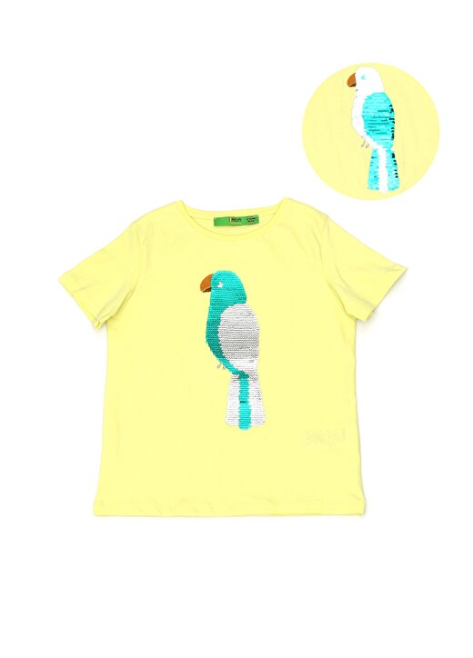 Limon Çift Desenli Pullu Sarı T-Shirt 2
