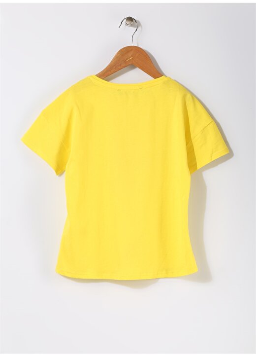 Limon Kız Çocuk Yazılı Bisiklet Yaka Vibes Sarı T-Shirt 2