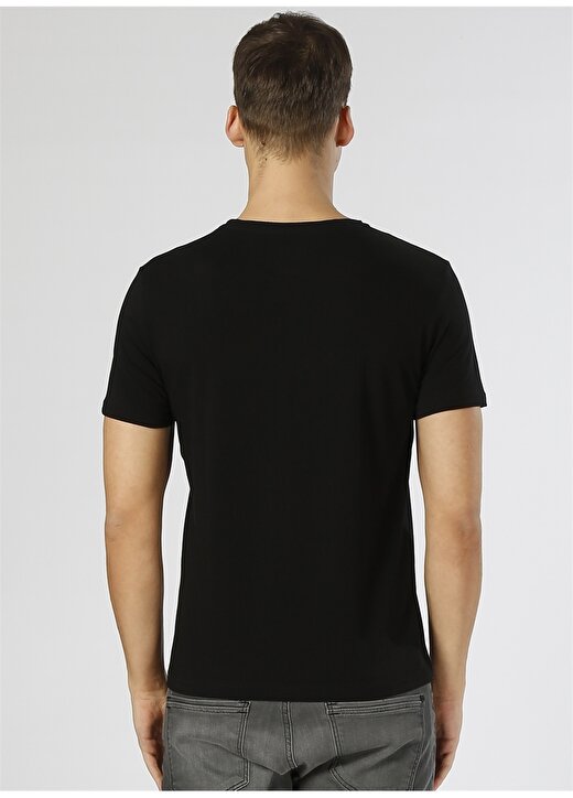 T-Box Baskılı Siyah T-Shirt 4