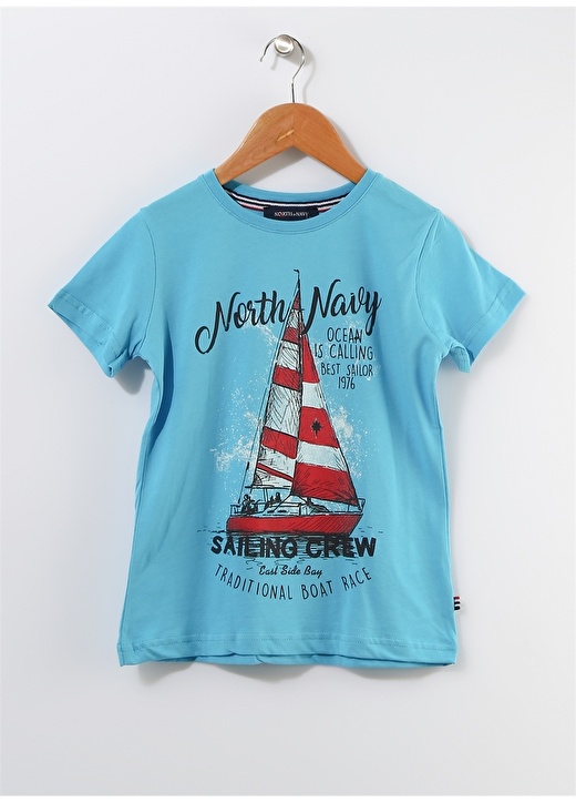 North Of Navy Çocuk Yelken Baskılı Turkuaz T-Shirt 1