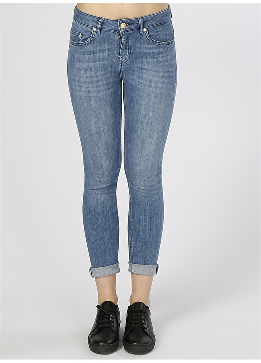 North Of Navy Skinny Dar Paça Kadın Mavi Denim Pantolon 2