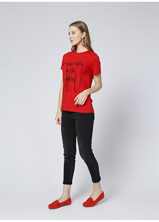 Black Pepper Yazılı Kırmızı T-Shirt 2