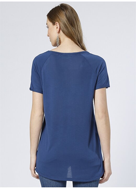 Limon İndigo Mavisi V Yaka T-Shirt 4