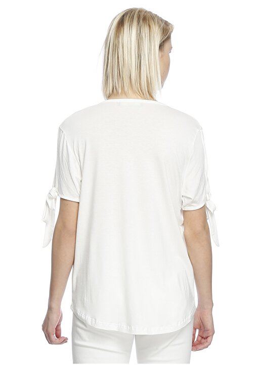 Limon Beyaz Kol Detaylı T-Shirt 4
