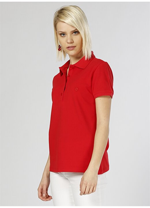 Limon Polo Yaka Basic Kırmızı T-Shirt 3