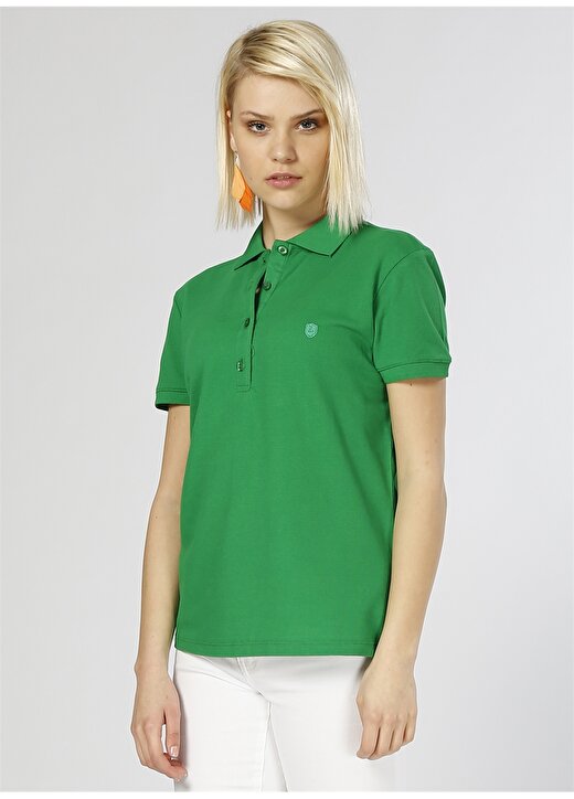 Limon Polo Yaka Basic Yeşil T-Shirt 3
