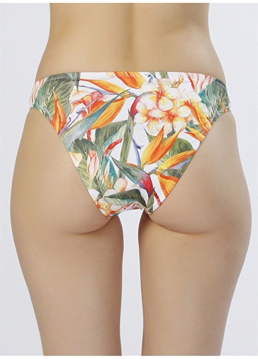 T-Box Çiçek Desenli Turuncu Bikini Alt 4