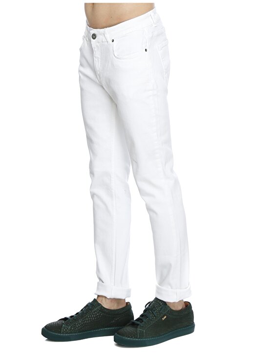 Limon Erkek Slim Fit Beyaz Denim Pantolon 3