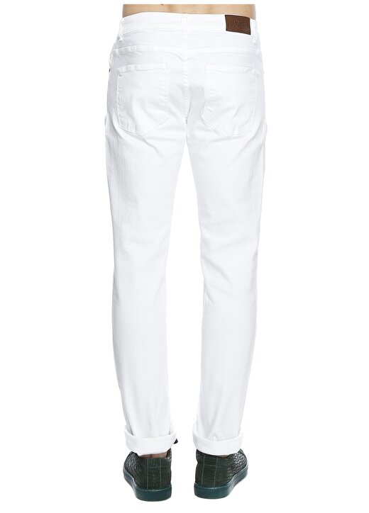 Limon Erkek Slim Fit Beyaz Denim Pantolon 4