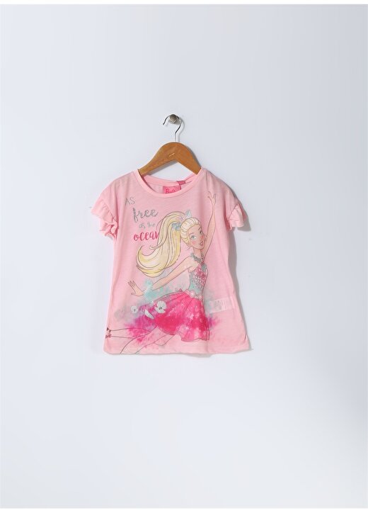Barbie Kız Çocuk Karakter Baskılı Pembe T-Shirt 1