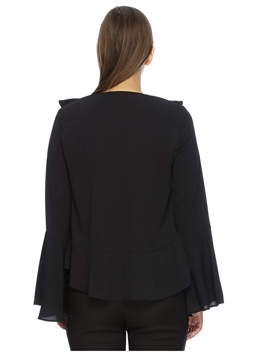 Vero Moda Fırfırlı Yaka Siyah Bluz 4