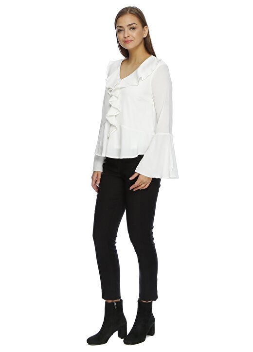 Vero Moda Fırfırlı Yaka Beyaz Bluz 2