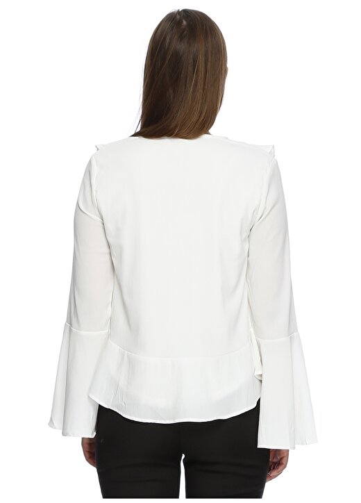 Vero Moda Fırfırlı Yaka Beyaz Bluz 4