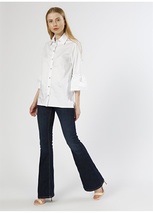 Beymen Studio Kol Detaylı Beyaz Bluz 2
