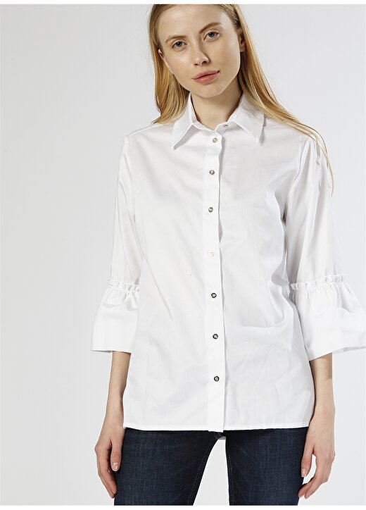 Beymen Studio Kol Detaylı Beyaz Bluz 3
