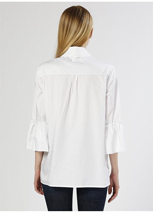 Beymen Studio Kol Detaylı Beyaz Bluz 4