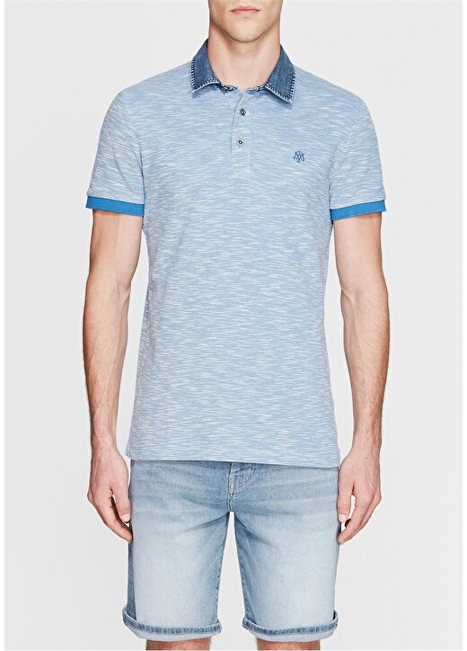 Mavi Dar Düz Mavi Erkek Polo T-Shirt 3