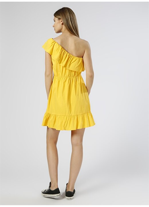 Vero Moda Tek Omuzlu Sarı Elbise 4