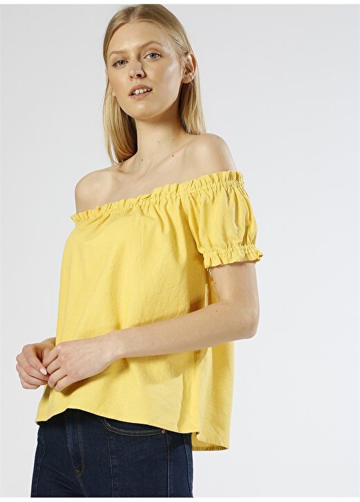 Vero Moda Kayık Yaka Sarı Bluz 3