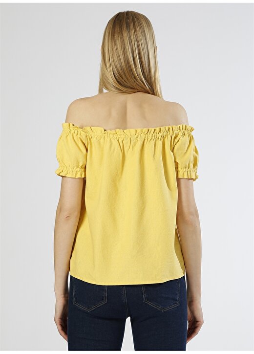 Vero Moda Kayık Yaka Sarı Bluz 4