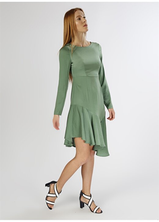 Vero Moda Asimetrik Yeşil Elbise 3