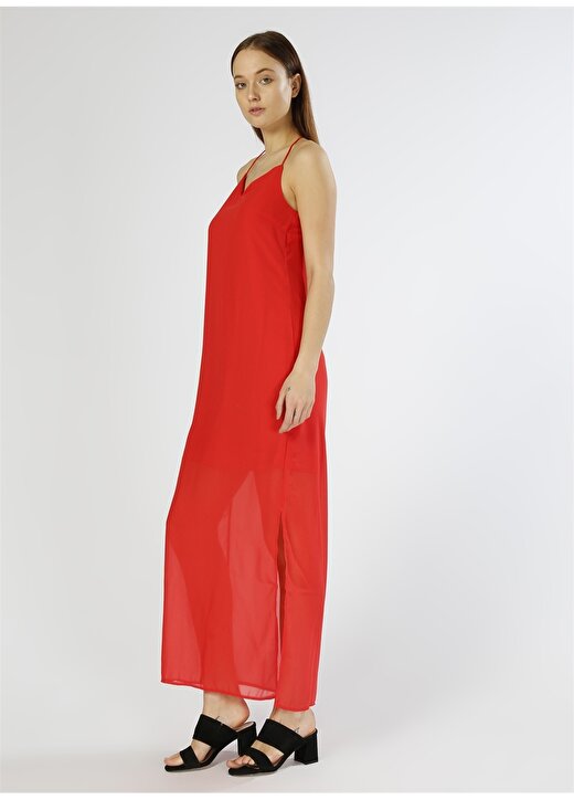 Vero Moda Sırt Detaylı Kırmızı Elbise 3