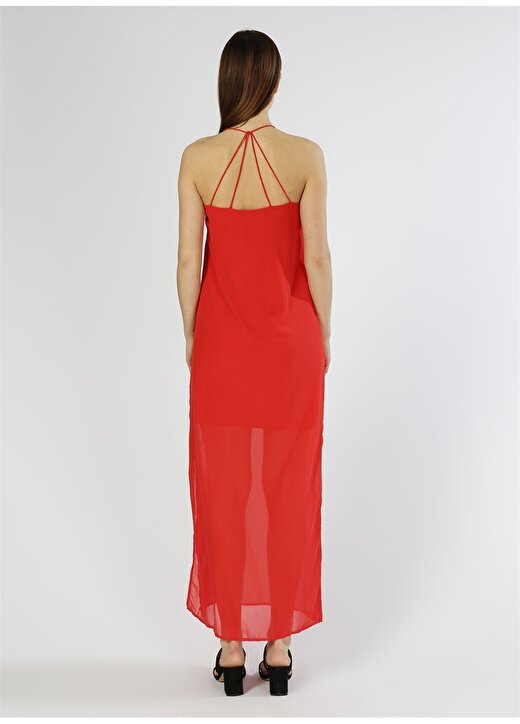 Vero Moda Sırt Detaylı Kırmızı Elbise 4