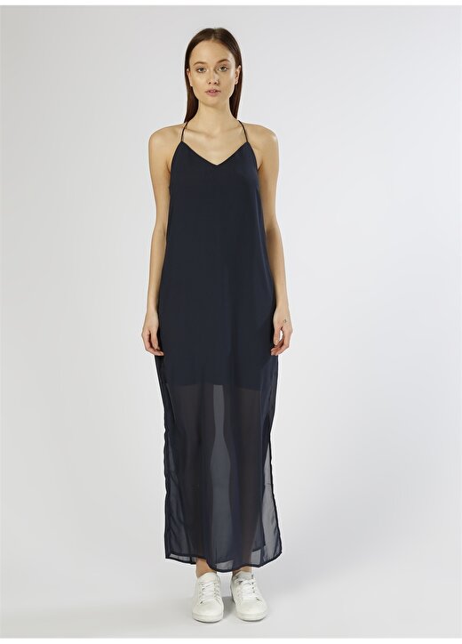 Vero Moda Sırt Detaylı Lacivert Elbise 2