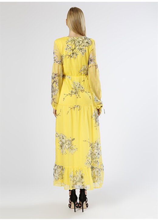 Vero Moda Çiçek Desenli Sarı Elbise 4