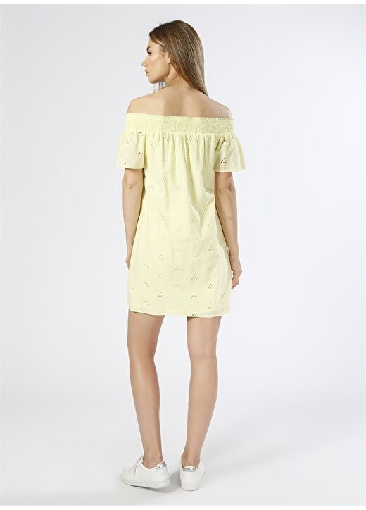 Vero Moda Kayık Yaka Sarı Elbise 4