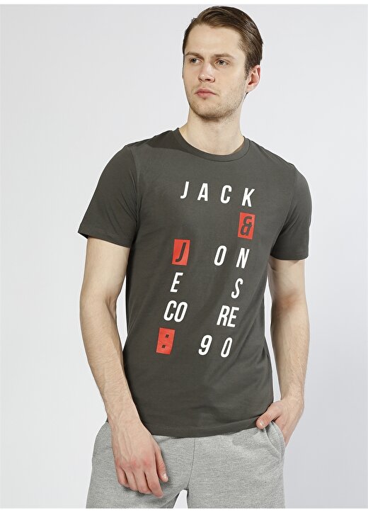 Jack & Jones Yazılı Haki T-Shirt 3