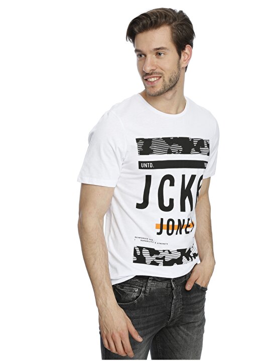 Jack & Jones Yazılı Beyaz T-Shirt 1