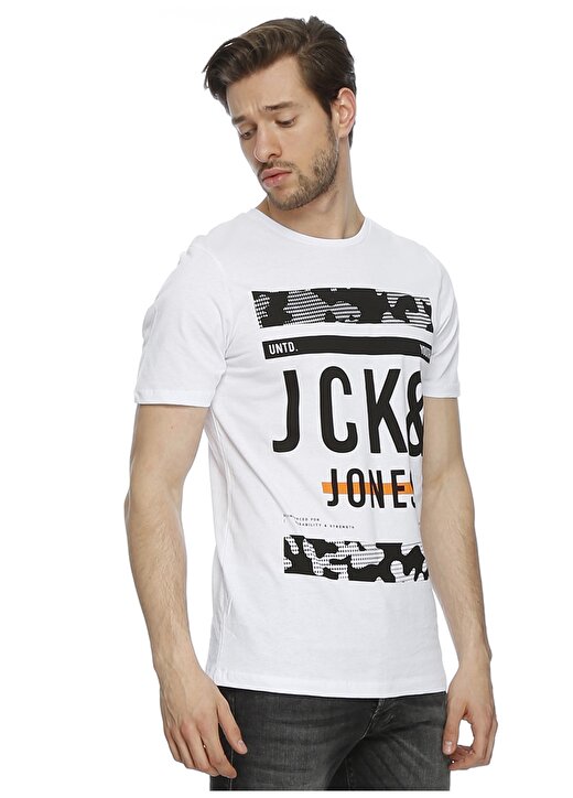 Jack & Jones Yazılı Beyaz T-Shirt 3