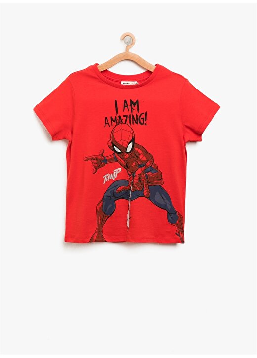 Koton Spiderman Baskılı Kırmızı T-Shirt 1