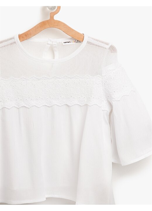 Koton Dantel Detaylı Beyaz Bluz 3
