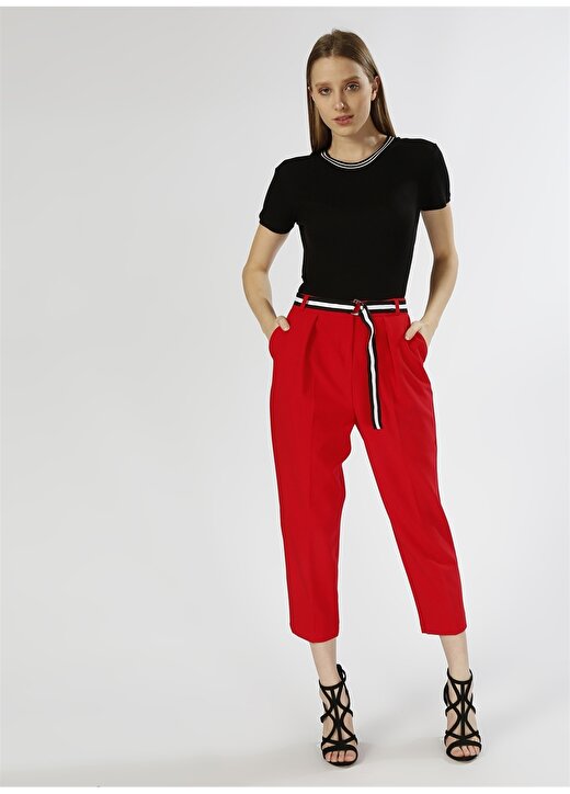 Koton Kemer Detaylı Kırmızı Pantolon 1