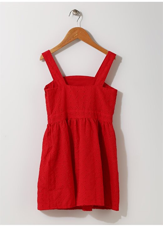 Koton Kız Çocuk Dantelli Kırmızı Elbise 2