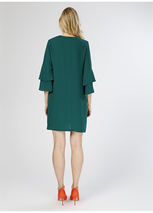 Koton Kol Detaylı Yeşil Elbise 4
