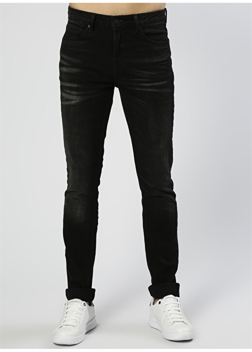 Koton Taşlama Efektli Siyah Klasik Pantolon 2